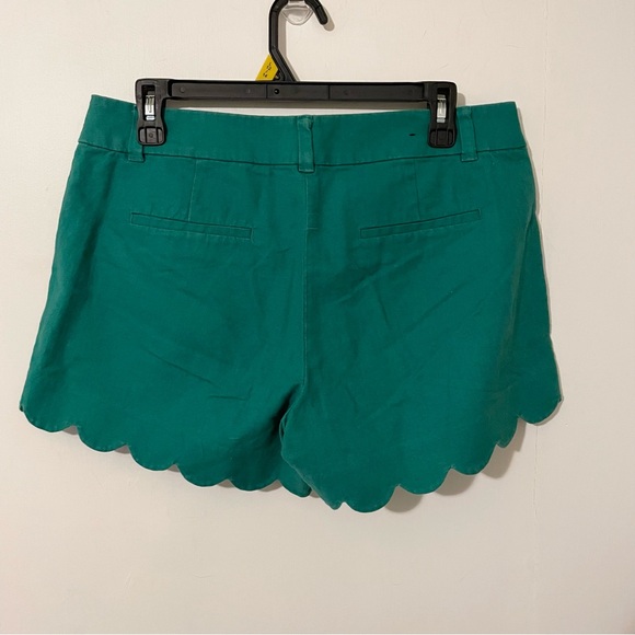 J By J. Crew Green Scalloped Dressy Casual Shorts Linen Cotton Blend Size 8 - Picture 4 of 4